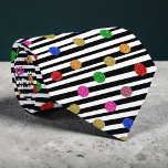 Stripes with Colorful Circles Necktie<br><div class="desc">This unique necktie features a vibrant design of stripes interwoven with eye-catching colorful circles. It's a stylish accessory that adds a pop of personality to any outfit,  perfect for making a statement at any occasion.</div>