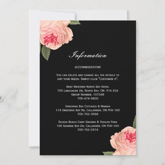 Stripes with Coral Peonie Detail Cards (Front)