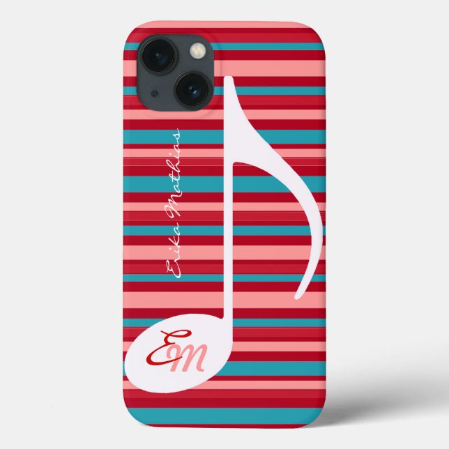 Stripes with musical note Case-Mate iPhone case (Back)