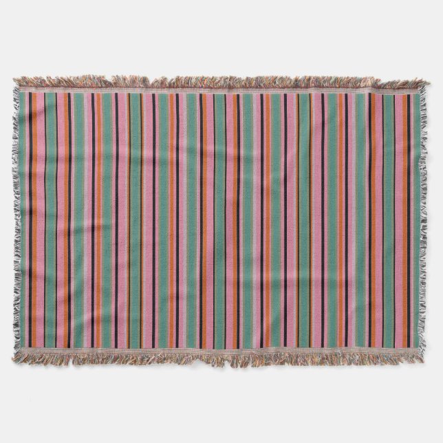 Stripes With Textured Design Throw Blanket (Front)