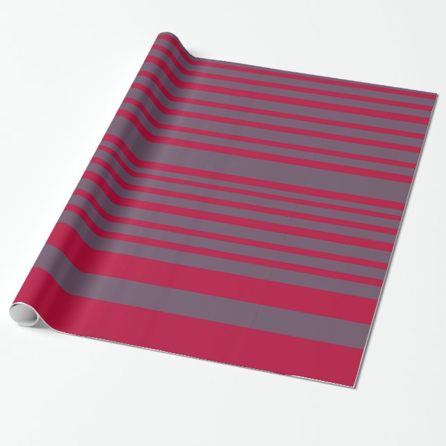 Stripes  Wrapping PaperRed Gray Wrapping Paper (Unrolled)
