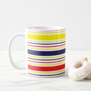 Stripes Yellow Blue Red  Coffee Mug