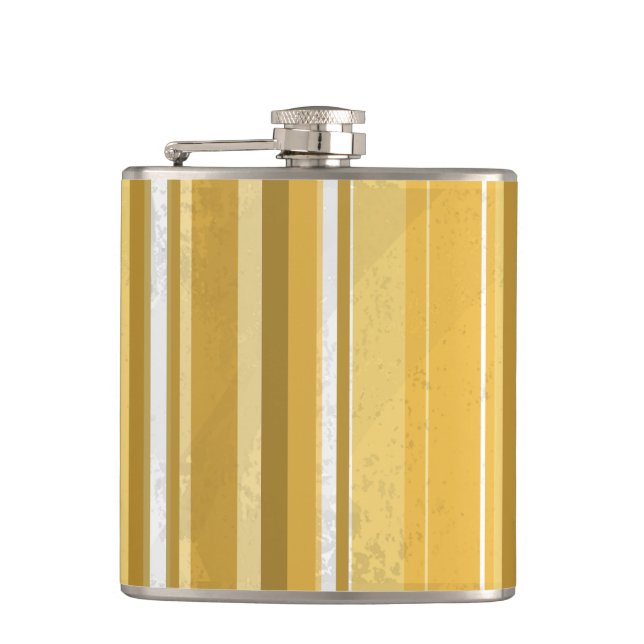 Stripes Yellow Hip Flask (Front)