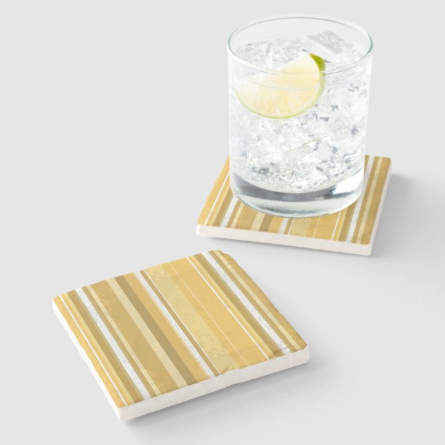 Stripes Yellow Stone Coaster (Side)