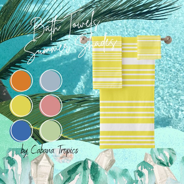 Stripes Yellow & White  Bath Towel Set (Creator Uploaded)