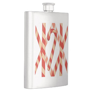 Stripey Cane-Shaped Sugar-Stick Hip Flask