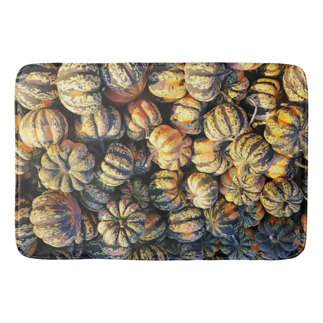 Stripey Pumpkins Cluster  Bath Mat (Front)