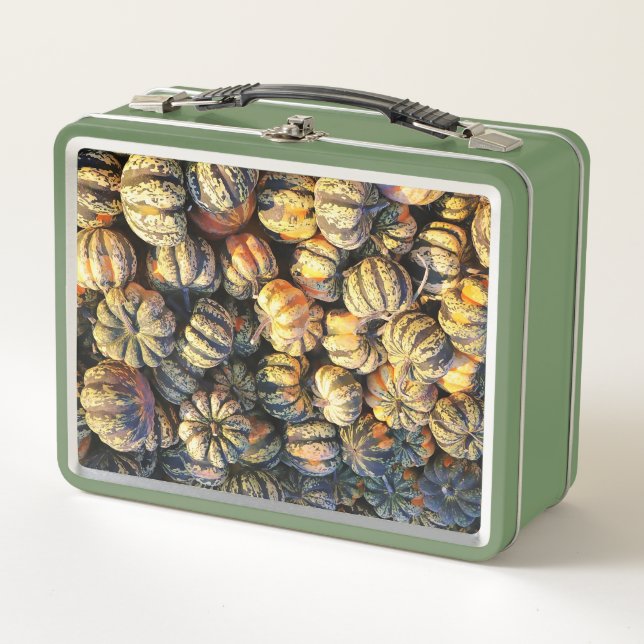 Stripey Pumpkins Cluster  Metal Lunch Box (Front)