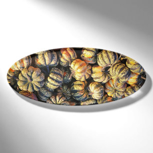Stripey Pumpkins Cluster Name Tag