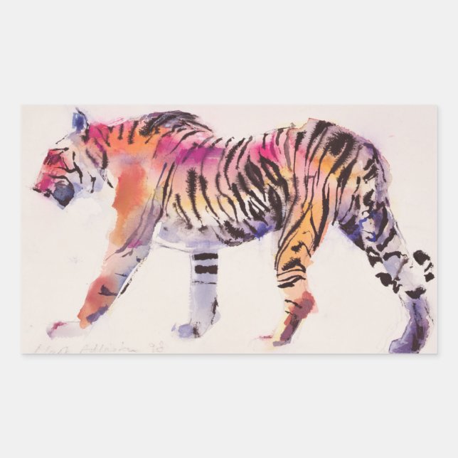 Stripey Rectangular Sticker (Front)