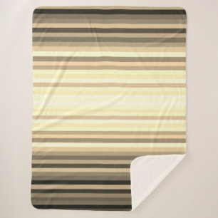 Stripey Sepia Sherpa Blanket 60" x 80"