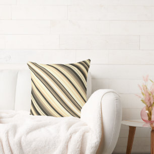 Stripey Sepia Throw Pillow 20" x 20"