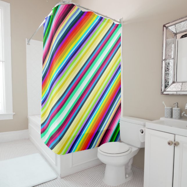 Stripey Shower Curtain  (In Situ)