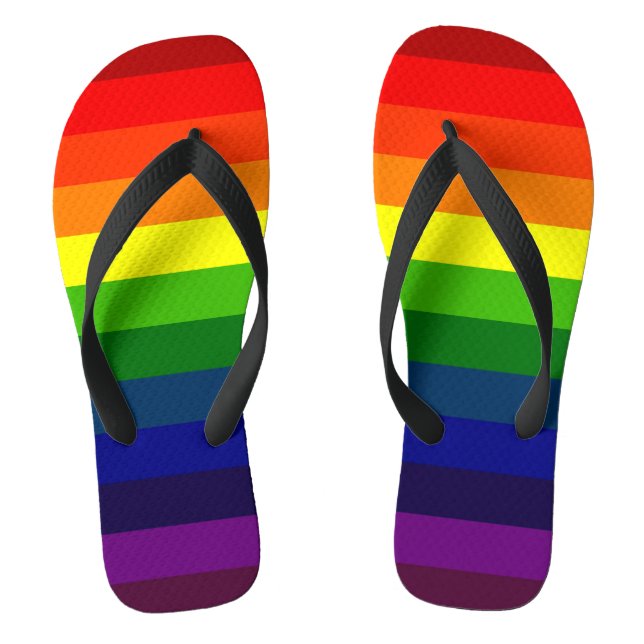 STRIPITTY! STRIPETTY!  IT'S RAINBOW STRIPES! ~ THONGS (Footbed)