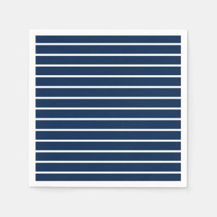 Stripped navy blue white pattern modern party napkin