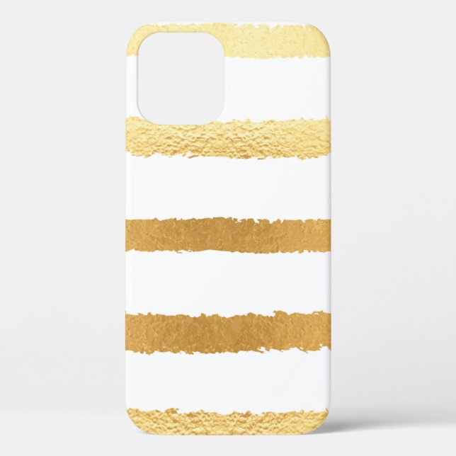 Stripped shiny golden metallic pattern Case-Mate iPhone case (Back)