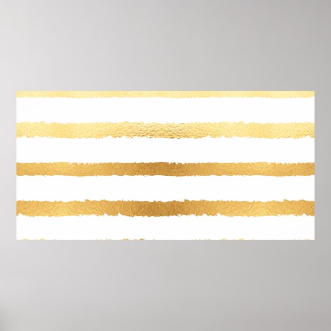 Stripped shiny golden metallic pattern poster (Front)