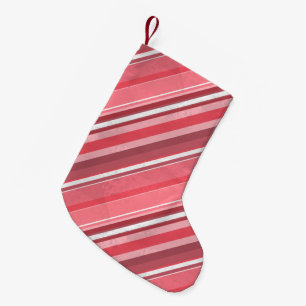 Strips of Pink Small Christmas Stocking
