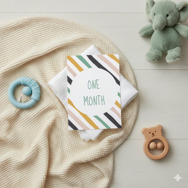 Stripy Baby Milestone Cards (Stripy Baby Fun Milestone Card)