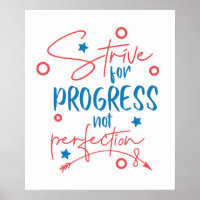 Strive for progress not perfection word art room