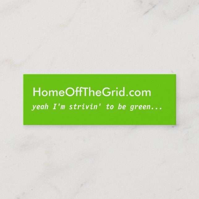 Strivin' to be Green - Profile Card (Front)