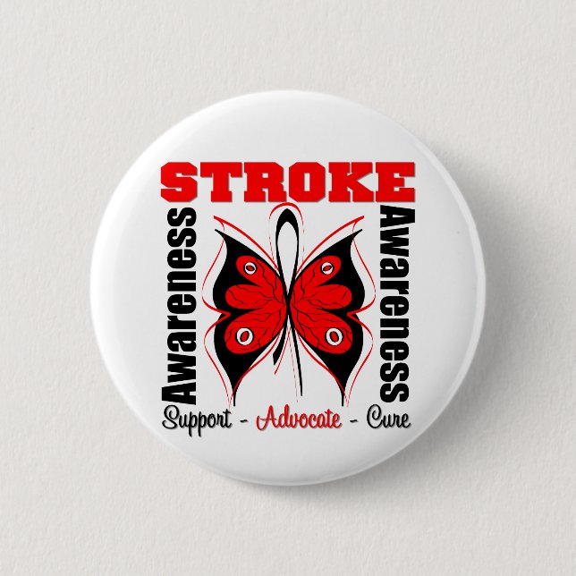 Stroke Awareness Butterfly 6 Cm Round Badge (Front)