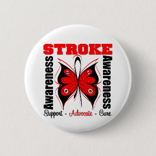Stroke Awareness Butterfly 6 Cm Round Badge