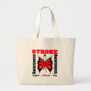 Stroke Awareness Butterfly Large Tote Bag