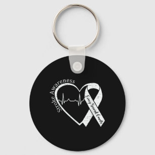 Stroke Awareness Heart Stroke Survivor Warrior Key Ring