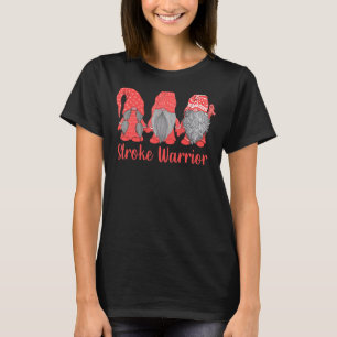 Stroke Awareness Month Warrior Gnome Red Ribbon Su T-Shirt