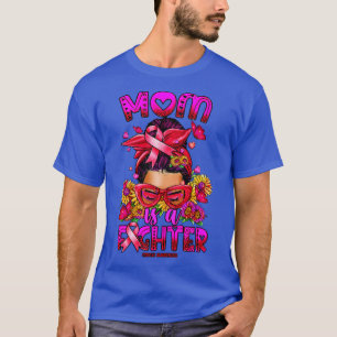 Stroke Awareness Mum fighter messy bun T-Shirt