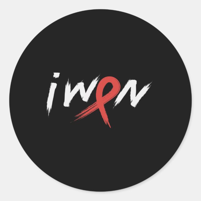 Stroke Awareness Red Ribbon I Won Brain Aneurysm S Classic Round Sticker (Front)