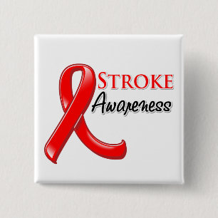 Stroke Awareness Ribbon 15 Cm Square Badge