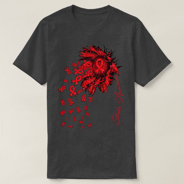 Stroke Awareness Sunflower ribbon flowers fall T-Shirt (Design Front)