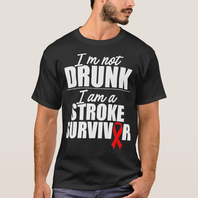 Stroke Awareness Survivor Proud Funny Strong Warri T-Shirt (Front)
