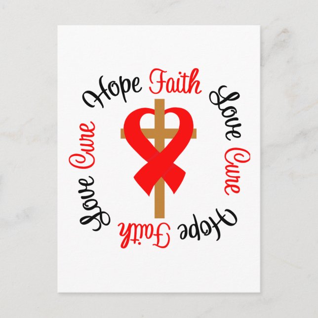Stroke Faith Hope Love Cross Postcard (Front)