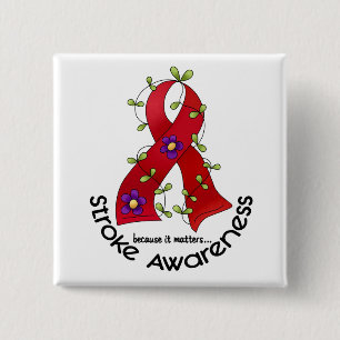 Stroke FLOWER RIBBON 1 15 Cm Square Badge