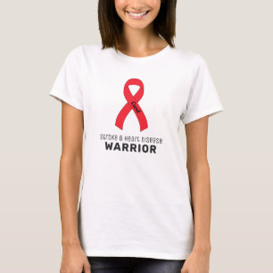 Stroke & Heart Disease Ribbon White T-Shirt