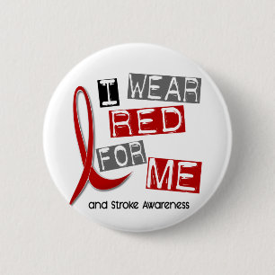 Stroke I WEAR RED FOR ME 37 6 Cm Round Badge