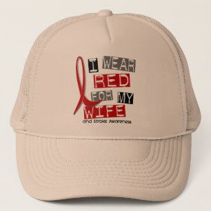 Stroke I WEAR RED FOR MY WIFE 37 Trucker Hat