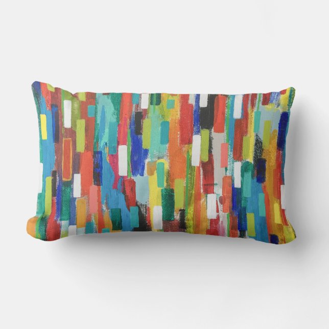 Stroke of Luck Poly Lumbar Throw Pillow (Front)