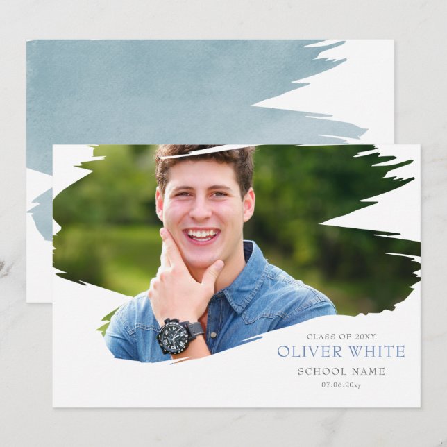 Stroke of success graduation announcement (Front/Back)