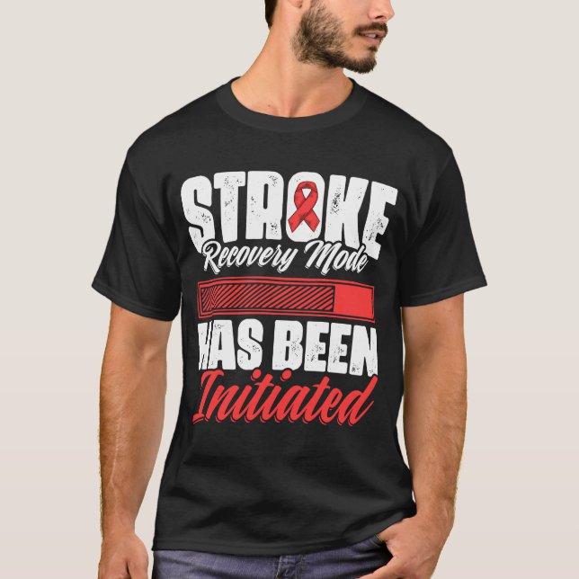 Stroke Recovery Mode Red Ribbon Survivor Stroke Aw T-Shirt (Front)