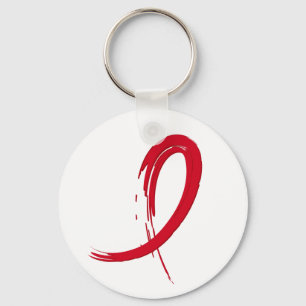 Stroke Red Ribbon A4 Key Ring