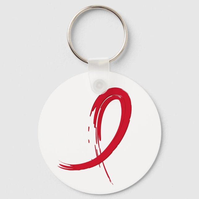 Stroke Red Ribbon A4 Key Ring (Front)