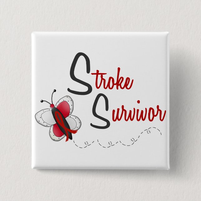Stroke Survivor BUTTERFLY SERIES 2 15 Cm Square Badge (Front)