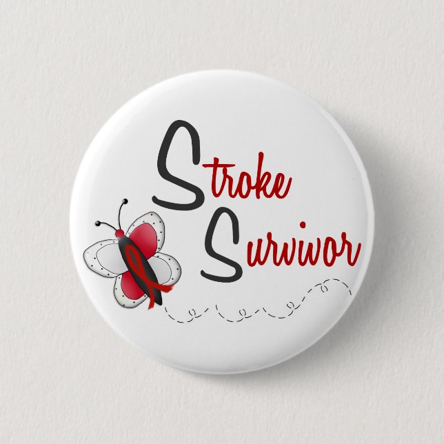 Stroke Survivor BUTTERFLY SERIES 2 6 Cm Round Badge (Front)