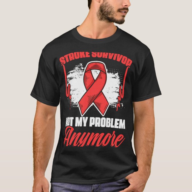 Stroke Survivor Red Ribbon Stroke Warrior Stroke A T-Shirt (Front)