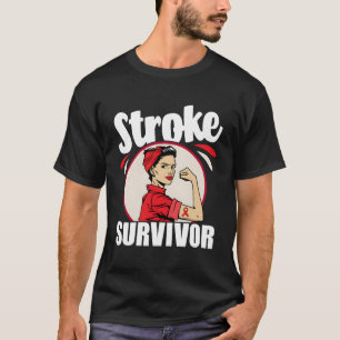 Stroke Survivor - Stroke Awareness Red Ribbon Brai T-Shirt