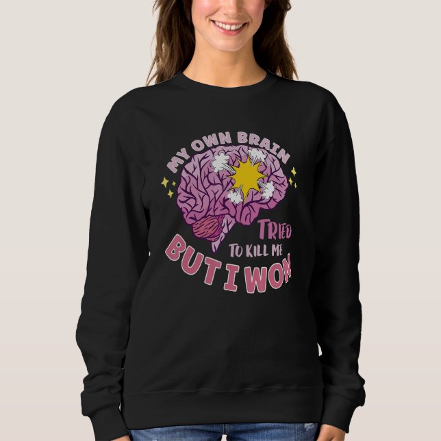 Stroke Survivor Stroke Awareness Rehab Stroke Warr Sweatshirt (Front)